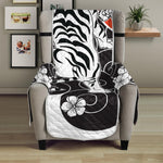 Japanese White Tiger Tattoo Print Armchair Protector