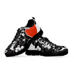 Japanese White Tiger Tattoo Print Black Sneakers