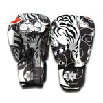 Japanese White Tiger Tattoo Print Boxing Gloves