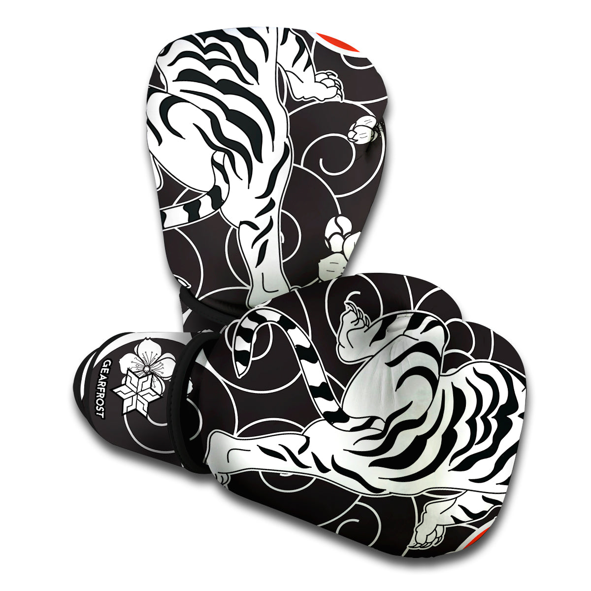 Japanese White Tiger Tattoo Print Boxing Gloves