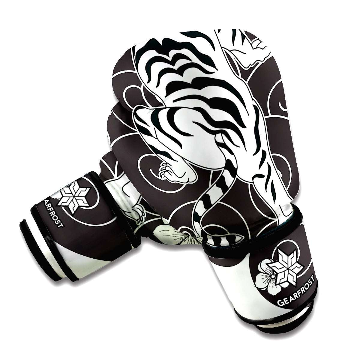 Japanese White Tiger Tattoo Print Boxing Gloves