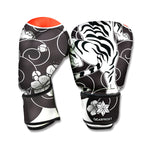 Japanese White Tiger Tattoo Print Boxing Gloves