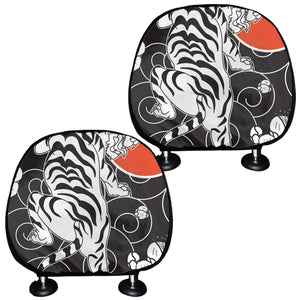 Japanese White Tiger Tattoo Print Car Headrest Covers