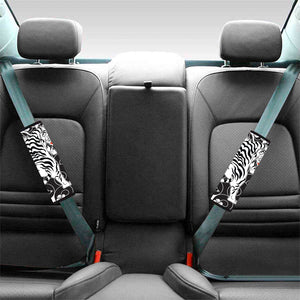 Japanese White Tiger Tattoo Print Car Seat Belt Covers