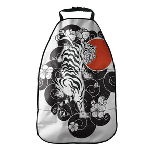 Japanese White Tiger Tattoo Print Car Seat Organizers