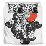 Japanese White Tiger Tattoo Print Duvet Cover Bedding Set