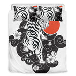 Japanese White Tiger Tattoo Print Duvet Cover Bedding Set