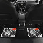 Japanese White Tiger Tattoo Print Front and Back Car Floor Mats