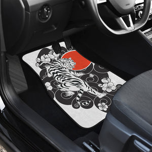 Japanese White Tiger Tattoo Print Front and Back Car Floor Mats