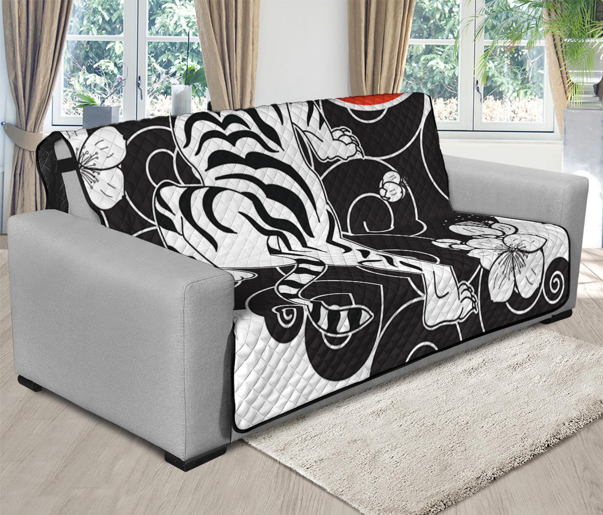 Japanese White Tiger Tattoo Print Futon Protector