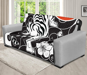 Japanese White Tiger Tattoo Print Futon Protector