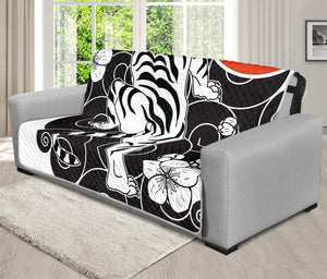 Japanese White Tiger Tattoo Print Futon Protector