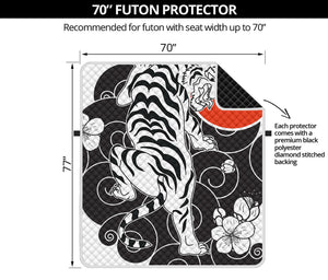 Japanese White Tiger Tattoo Print Futon Protector