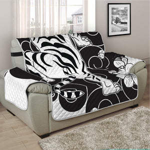 Japanese White Tiger Tattoo Print Half Sofa Protector