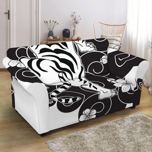 Japanese White Tiger Tattoo Print Loveseat Slipcover