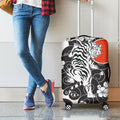 Japanese White Tiger Tattoo Print Luggage Cover