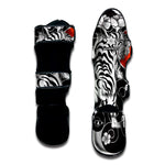 Japanese White Tiger Tattoo Print Muay Thai Shin Guard