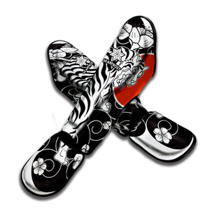 Japanese White Tiger Tattoo Print Muay Thai Shin Guard