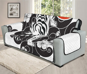 Japanese White Tiger Tattoo Print Oversized Sofa Protector