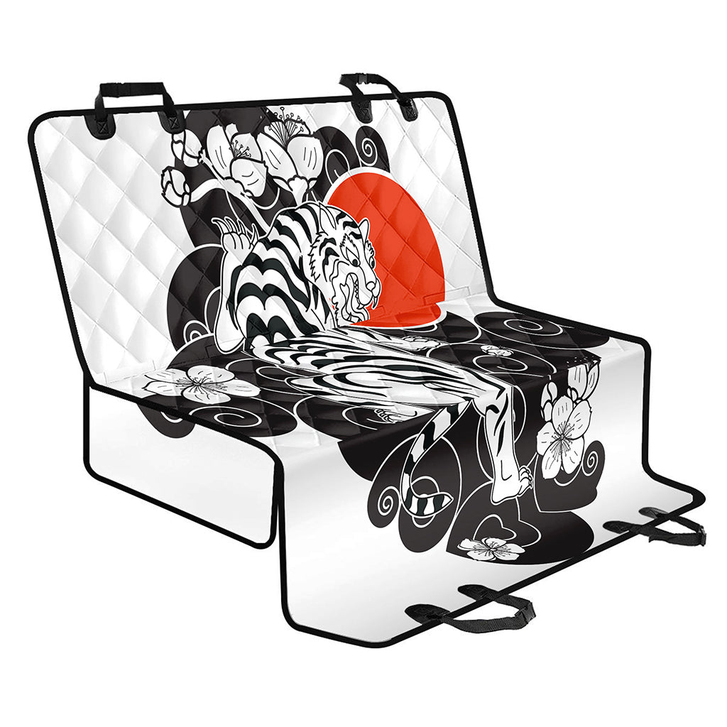 Japanese White Tiger Tattoo Print Pet Car Back Seat Cover