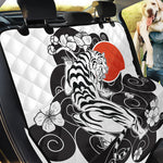 Japanese White Tiger Tattoo Print Pet Car Back Seat Cover