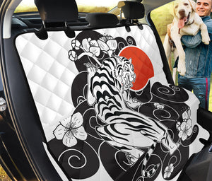 Japanese White Tiger Tattoo Print Pet Car Back Seat Cover