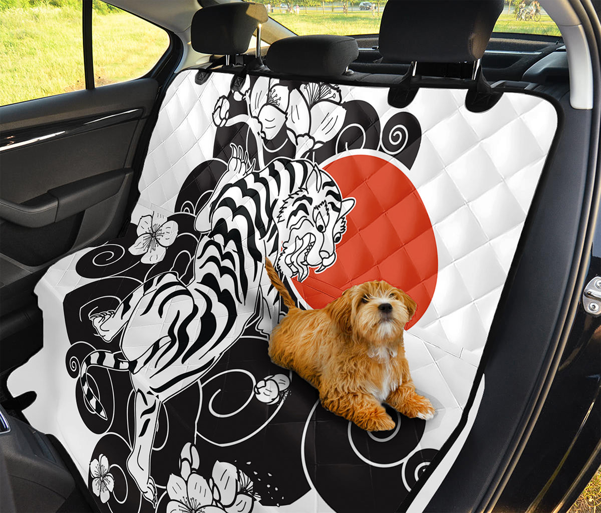 Japanese White Tiger Tattoo Print Pet Car Back Seat Cover