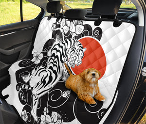 Japanese White Tiger Tattoo Print Pet Car Back Seat Cover