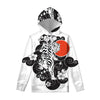 Japanese White Tiger Tattoo Print Pullover Hoodie