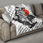 Japanese White Tiger Tattoo Print Quilt