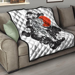 Japanese White Tiger Tattoo Print Quilt