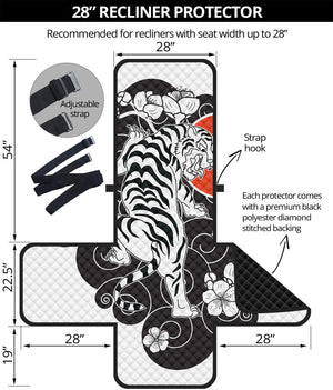 Japanese White Tiger Tattoo Print Recliner Protector