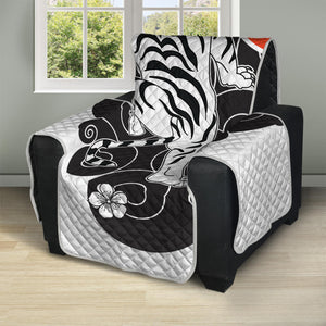 Japanese White Tiger Tattoo Print Recliner Protector