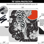 Japanese White Tiger Tattoo Print Sofa Protector