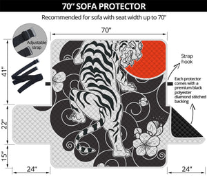 Japanese White Tiger Tattoo Print Sofa Protector