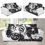 Japanese White Tiger Tattoo Print Sofa Slipcover