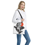 Japanese White Tiger Tattoo Print Tote Bag