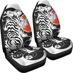 Japanese White Tiger Tattoo Print Universal Fit Car Seat Covers