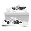 Japanese White Tiger Tattoo Print White Low Top Shoes