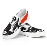 Japanese White Tiger Tattoo Print White Slip On Shoes