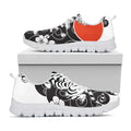 Japanese White Tiger Tattoo Print White Running Shoes