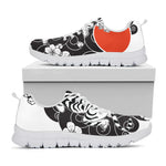 Japanese White Tiger Tattoo Print White Sneakers