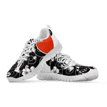 Japanese White Tiger Tattoo Print White Sneakers
