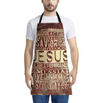 Jesus Religious Words Print Apron