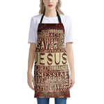Jesus Religious Words Print Apron