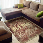 Jesus Religious Words Print Area Rug