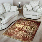 Jesus Religious Words Print Area Rug