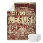 Jesus Religious Words Print Blanket