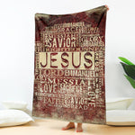 Jesus Religious Words Print Blanket