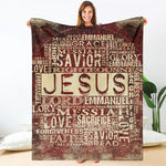Jesus Religious Words Print Blanket
